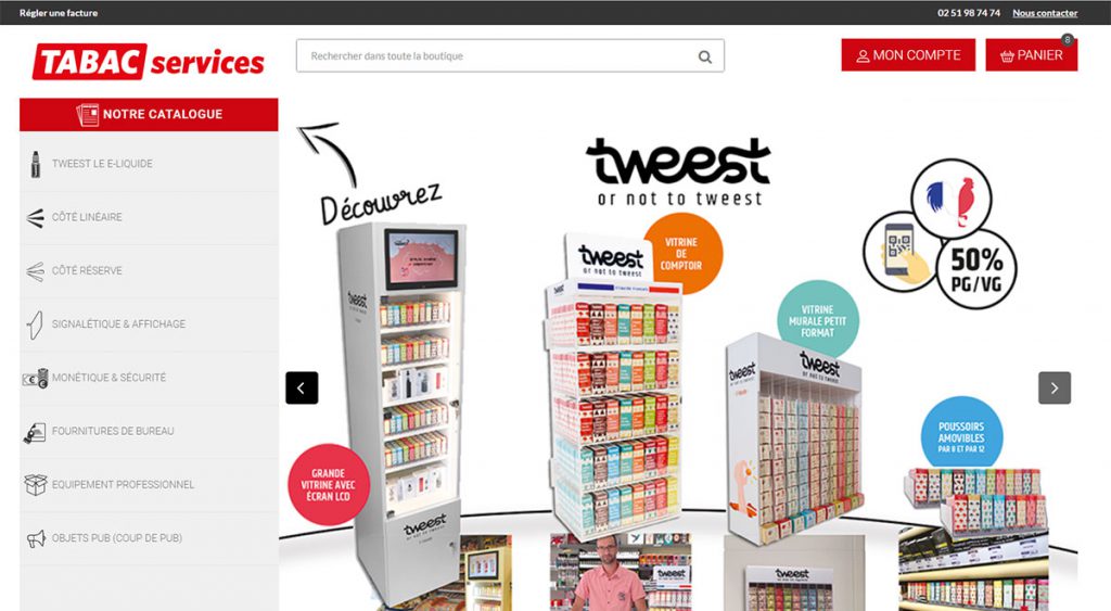 Tabac Services - boutique Prestashop 1.6 réalisée par BeComWeb à la Rochelle