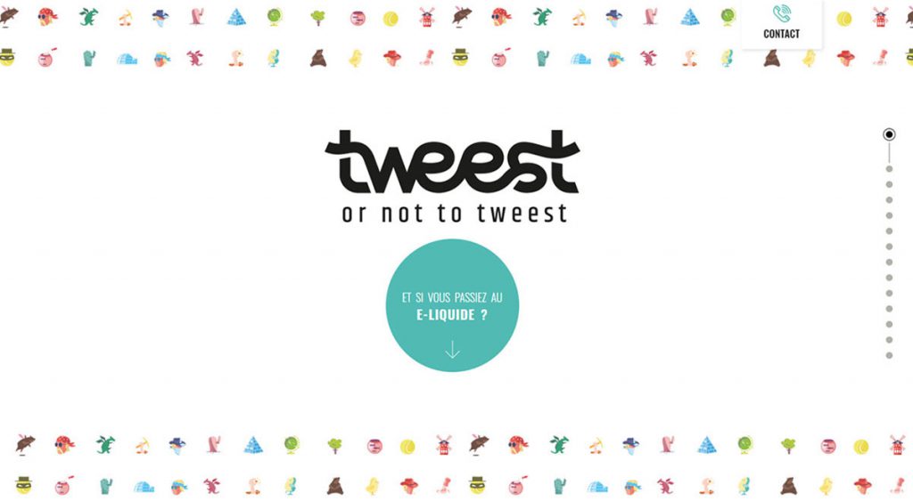 Tweest e-liquides - site one-page Wordpress 1.6 réalisé par BeComWeb à la Rochelle