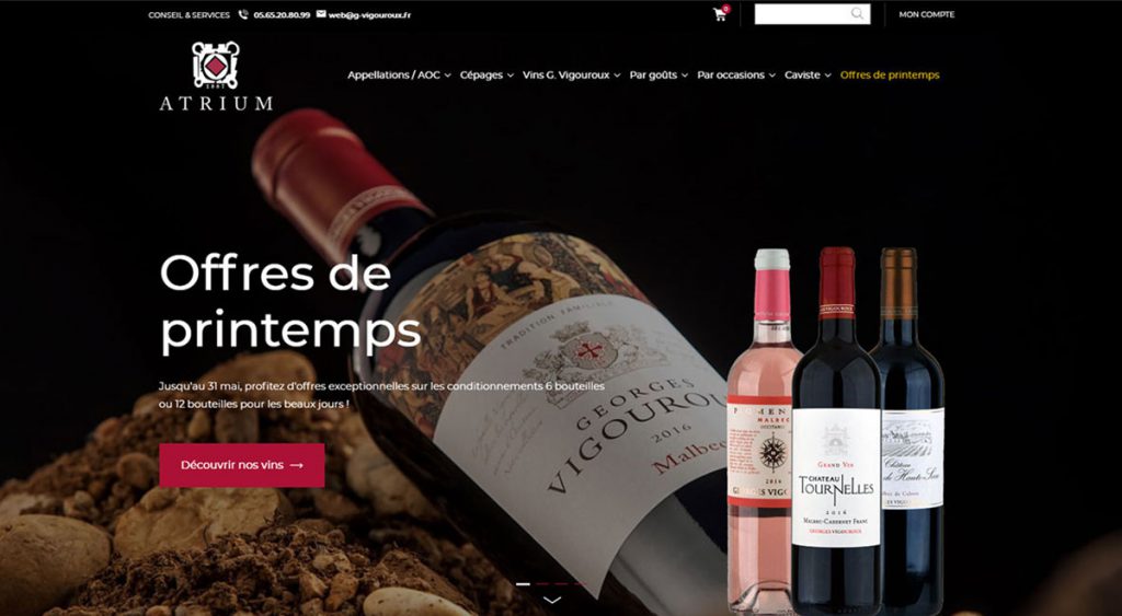 Boutique en ligne Prestashop 1.7 pour vigneron caviste