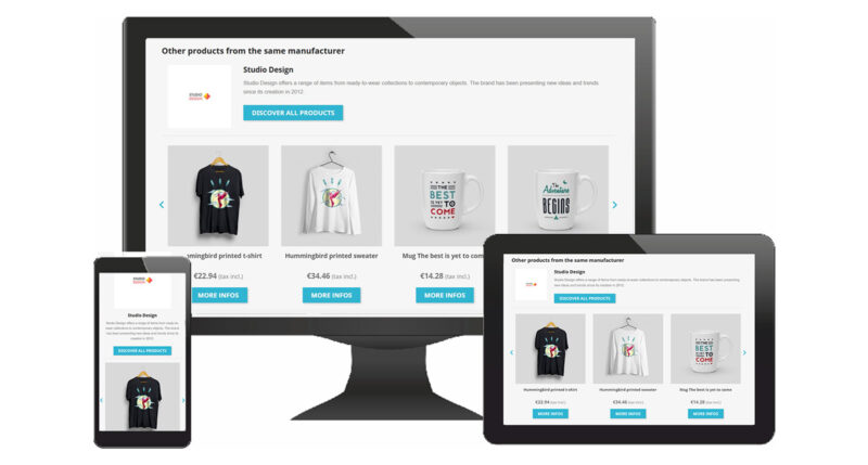 Our Prestashop "Same manufacturer products" module is fully responsive