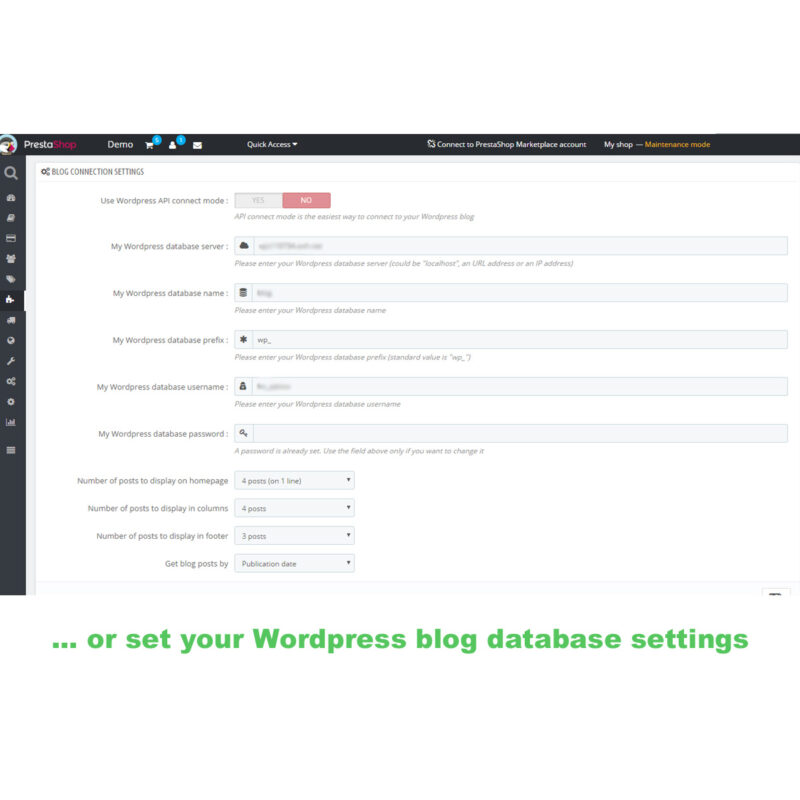 Connect Prestashop and Wordpress databases together